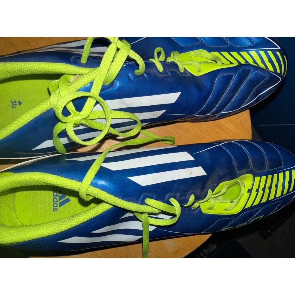 Adidas F50 Adizero Indoor Soccer Shoes Blue‎ Lime Green Adiprene Sneakers Mens